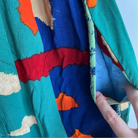 vintage 90s Jams World colorful abstract print midi tank top dress - Picture 4 of 8